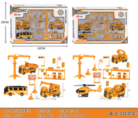 Véhicules de pompier et engins de chantier moulés sous pression pour enfants, ensembles de voitures jouets à l'échelle 1:48, pour les 2-7 ans, unisexe, vente chaude