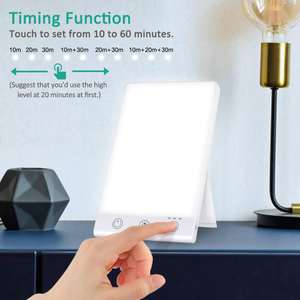 <span class=keywords><strong>Lampe</strong></span> de table de <span class=keywords><strong>luminothérapie</strong></span> LED SAD sans UV, 10 000 lux, blanc brillant, avec support détachable, montable au mur - Product Image 3