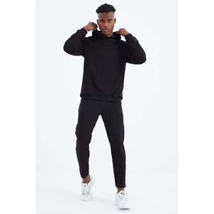 Kelvin <b>Black</b> Men's Tracksuit Set Simple Casual Breathable 340 Grams <b>Fabric</b> - Product Image 4