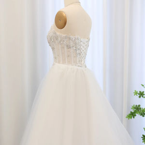 Jancember SZ524 Illusion Halter Slit Mermaid Wedding <b>Dresses</b> With Train - Product Image 6