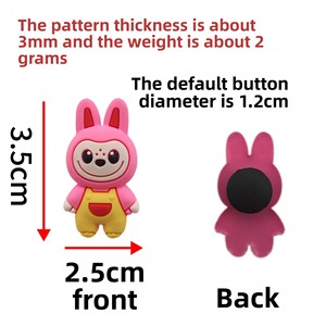 Boucles de chaussures détachables en forme de dessin animé avec breloques et décorations florales, accessoires DIY en caoutchouc PVC souple - Product Image 2