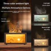 Diffuseur d'huiles essentielles avec effet de flamme de cheminée, humidificateur d'air pour la maison, 7 couleurs de lumière, avec télécommande