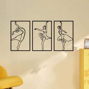 Diy Iron Art Girl Line marco de fotos adorno colgante de pared Metal flor decoración arte silueta línea colgante decoración de pared - Product Image 2