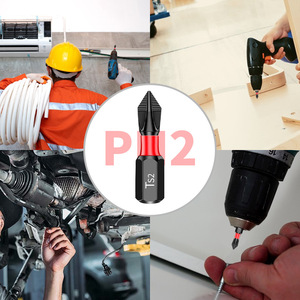 ดอกไขควงคุณภาพสูง 25 มม. PH2 เหล็ก S2 ก้านหกเหลี่ยม 1/4 นิ้ว ความแข็งสูง - Product Image 4