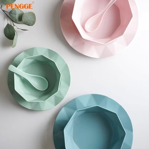 Services de table modernes en mélamine en forme de fruits, <span class=keywords><strong>6</strong></span> pièces, comprenant assiettes, bols, <span class=keywords><strong>couverts</strong></span>, compatibles <span class=keywords><strong>lave</strong></span>-<span class=keywords><strong>vaisselle</strong></span>, pour mariages et réceptions familiales - Product Image 2
