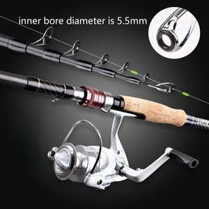 <span class=keywords><strong>Ensemble</strong></span> de moulinet télescopique en fibre de carbone <span class=keywords><strong>ultra</strong></span>-léger chaud de 1.8m à 3.6m avec poignée en liège pour la pêche aux crevettes et à la carpe dans le lac et le ruisseau de basse - Product Image 2