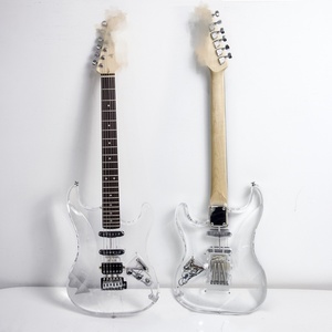 All'ingrosso OEM cristallo trasparente chitarra elettrica singola singola doppia chitarra elettrica acrilico Rock chitarra elettrica dal vivo - Product Image 5
