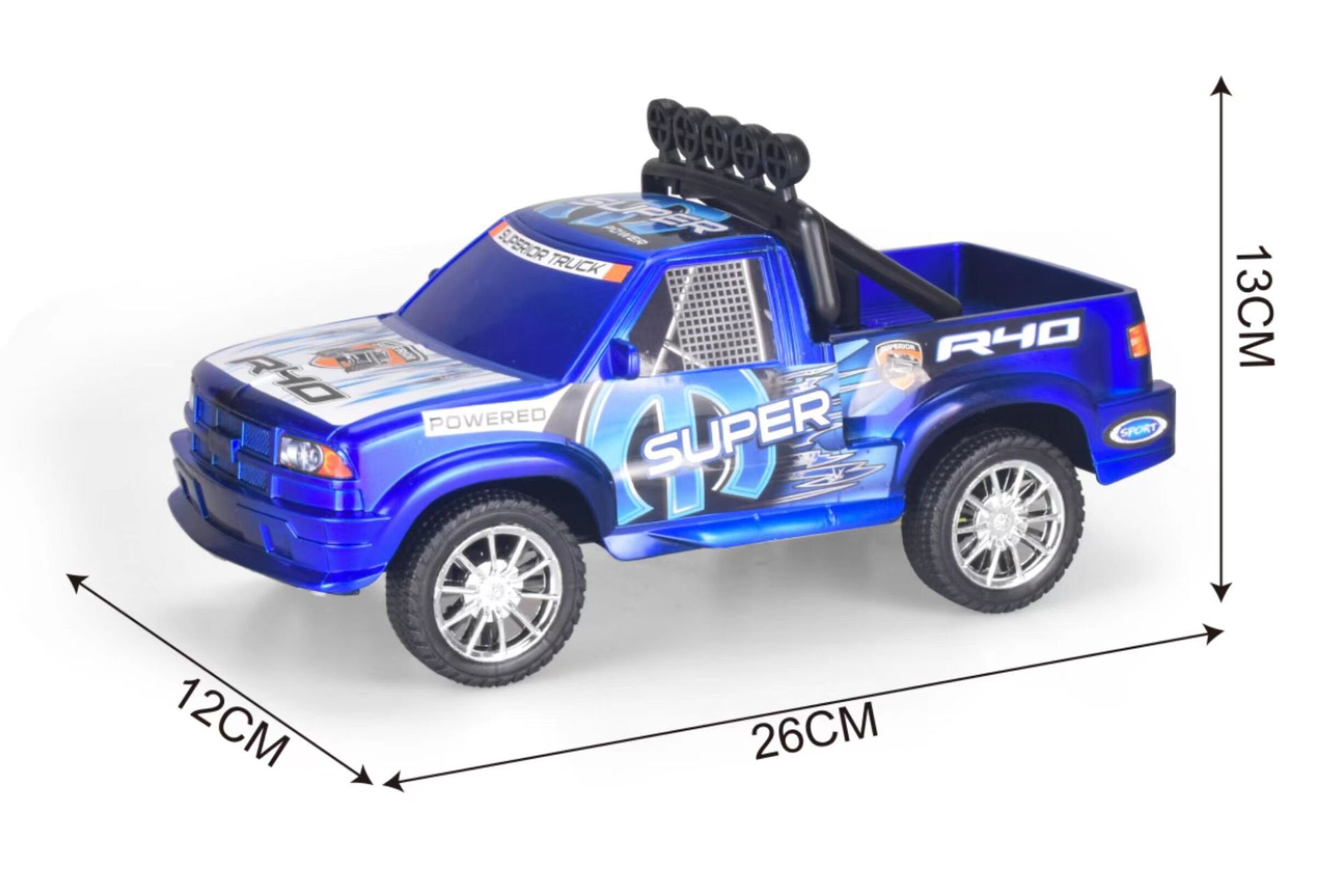 Grand pick-up bleu ensaché
