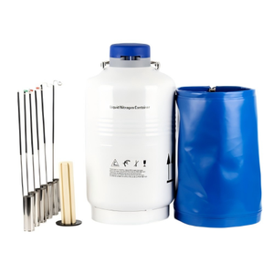 Conteneur à azote liquide en acier inoxydable avec revêtement en poudre, capacité de 35 L, avec couvercle de protection pour le stockage - Product Image 1