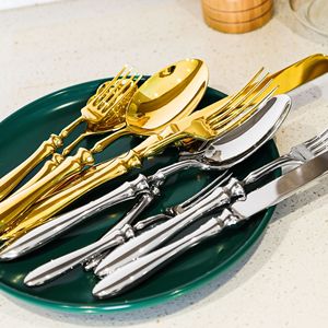 Ensemble de couverts en acier inoxydable Shiny-Jh avec manche en forme de gourde, style occidental robuste, vaisselle d'hôtel - Product Image 1