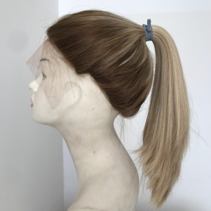 RU406 Perruque poney populaire en dentelle cheveux européens Blonde Active Jewish Casher Gym Sports Pony Wunder Perruque - Product Image 5