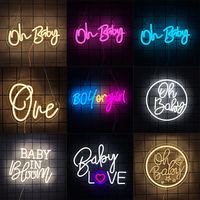 Lumières au néon acrylique Oh Baby, fournitures pour fêtes, décoration de mariage, décoration de la maison, lettres personnalisées, publicité LED, fête d'entreprise, enseigne au néon personnalisée