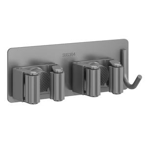 Support mural adhésif en acier inoxydable pour <span class=keywords><strong>balai</strong></span> et serpillière, sans perçage, crochet robuste, organisateur pour salle de bain, cuisine, salon - Product Image 1