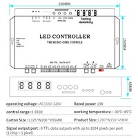 Contrôleur LED SPI programmable T8K Music + DMX pour bande LED RGBW adressable WS2811 WS2812B WS2811 SK6812