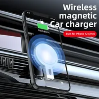 Chargeur de voiture magnétique à charge rapide 15W, station électrique portable, support de téléphone, entrée 5V/2A, chargeur de voiture sans fil