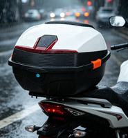 Top Case Moto Populaire Verrouillable, Boîte Arrière de Scooter Grande Capacité, Coffre de Rangement pour Casque pour Trajets Quotidiens