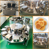 Ligne de production de gaufres commerciale à alimentation continue, formage et refroidissement, contrôlée par écran tactile PLC