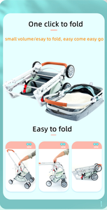 पालतू कुत्ता घुमक्कड़ चार पहियों के साथ बिल्ली कुत्ते घुमक्कड़ भंडारण टोकरी लक्जरी पालतू घुमक्कड़ - Product Image 3