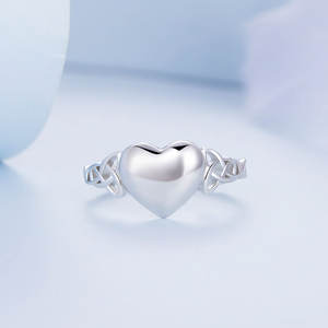 Nouvelle <span class=keywords><strong>bague</strong></span> ouverte en forme de cœur plaquée or blanc, style unisexe, s925, argent, index, bijoux - Product Image 3