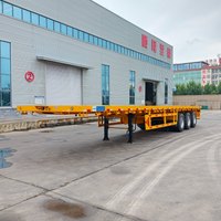 Semi-remorque à plateau plat 3 essieux 60 tonnes, remorque à plateforme en acier pour transport de conteneurs 40 pieds, semi-remorque pour camion à charge lourde