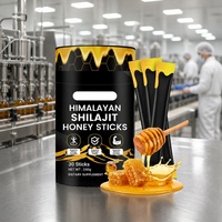 Bâtonnets de miel Shilajit OEM, miel himalayen pur avec minéraux pour l'énergie et le soutien immunitaire, adultes, 30 bâtonnets/boîte, vente en gros