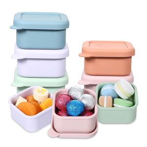 Récipient à vinaigrette en silicone pour petit condiment avec couvercles ensemble de tasses à sauce étanche réutilisable pour le déjeuner et le travail - Product Image 1