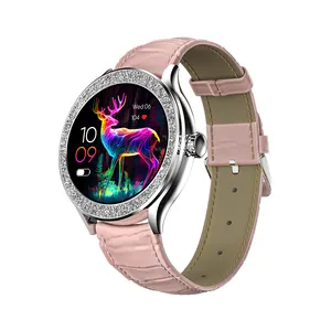 OEM für Android M15 frauen smart watch klein 1,27'' lcd display NFC herzfrequenz frauen gesundheit BT call damen smart ultra watch