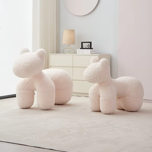 <span class=keywords><strong>Fauteuil</strong></span> VOXHOME Minimaliste Moderne Créatif <span class=keywords><strong>Fauteuil</strong></span> Poney pour Salon en Laine d'Agneau Tabouret Animal pour Enfants - Product Image 5