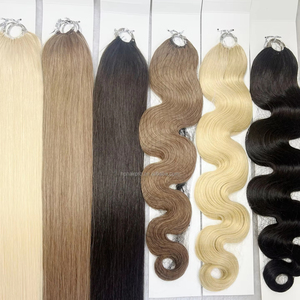 All'ingrosso Europel invisibile 6D piume uncinetto estensioni dei capelli vergine russo umano piumato Micro Loop extension per capelli - Product Image 1