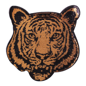Tuỳ Chỉnh Sống Động Sequin Tiger Head Thêu Các Bản Vá Lỗi Động Vật Tùy Chỉnh Để Bán - Product Image 4