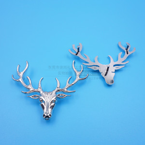Crochet en forme de tête de cerf en métal, alliage de zinc, 45 mm, décoration de sac, fixation murale - Product Image 1