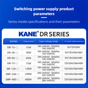 DR-60-24 DR-60-12 DR-60-5 Alimentation à découpage sur <span class=keywords><strong>rail</strong></span> <span class=keywords><strong>Din</strong></span> 110V/<span class=keywords><strong>220V</strong></span> AC à <span class=keywords><strong>DC</strong></span> 5V <span class=keywords><strong>12V</strong></span> 24V 48V <span class=keywords><strong>Transformateur</strong></span> industriel SMPS simple - Product Image 2
