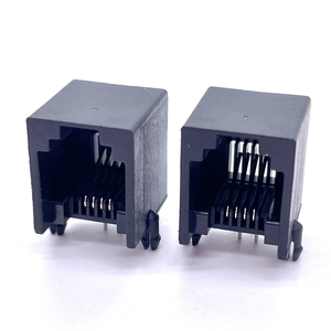 Soulin 6 p4c <span class=keywords><strong>RJ11</strong></span> connettore nero tutta plastica SMT singola porta materiale di contatto in ottone per telefono <span class=keywords><strong>presa</strong></span> femmina per applicazioni PCB - Product Image 2