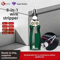 Pince multifonction en acier inoxydable à bec long, outils à main professionnels avec poignée en plastique/PVC, usage industriel - DIY OEM 8-en-1 pour le travail des fils
