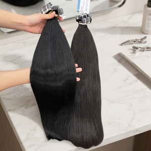 พร้อมส่งผมตรงธรรมชาติแบบ Super Double Drawn ชนิดเทป สีดำ ผมเวอร์จิ้นทุกขนาด - Product Image 1