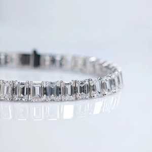 เครื่องประดับอัญมณีชั้นดี สร้อยข้อมือเทนนิสทองคำ 14K 18K เพชรเพาะเลี้ยง สร้อยข้อมือสั่งทำพิเศษสำหรับผู้หญิง ของขวัญ - Product Image 2