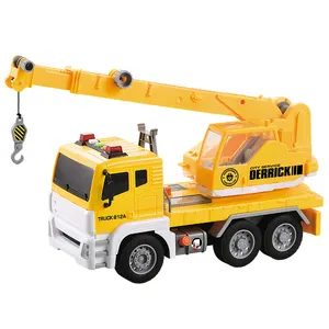 男孩摩擦卡车起重机建筑玩具大尺寸1/12摩擦建筑卡车玩具带起重机
