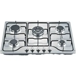 5 Burner Enamel Paint Model Hob Kitchen Propane Gas stove Stainless Steel Kitchen Cooking Appliance LPG Built In Gas Cooktops