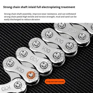 Chaîne <span class=keywords><strong>de</strong></span> vélo en acier pour VTT et vélo <span class=keywords><strong>de</strong></span> <span class=keywords><strong>route</strong></span> pour vélos à 7/8/9/10/11/21/24/27/30 vitesses - Product Image 2