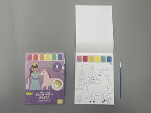 Peinture DIY à <span class=keywords><strong>l</strong></span>'<span class=keywords><strong>eau</strong></span>, livre <span class=keywords><strong>de</strong></span> peinture à <span class=keywords><strong>l</strong></span>'aquarelle, la princesse et le cheval blanc - Product Image 1