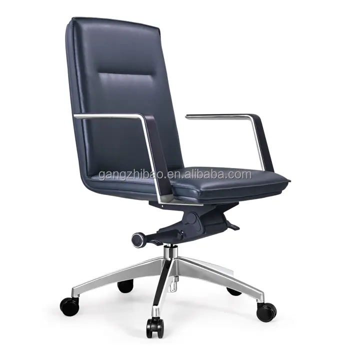 Роскошное вращающееся офисное кресло со средней спинкой, менеджер, черное кресло из искусственной кожи, исполнительное вращающееся кресло