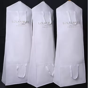Custom Logo Folding Portable Dual-purpose Bag Thick <b>Wedding</b> <b>Dress</b> Dust <b>Cover</b> Printed <b>Wedding</b> Garment Bag Non Woven Suit - Product Image 3