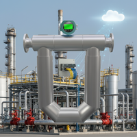 Débitmètre numérique sans fil Clouds Dual U Tube Coriolis 4G NB-IoT LoRa, précision 0,1 %, certifié IP65 CE