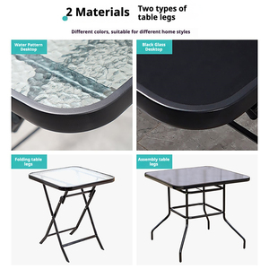 <span class=keywords><strong>Mesa</strong></span> de Comedor <span class=keywords><strong>Redonda</strong></span> Plegable con Estructura Metálica para 4 Personas, Tapa de Vidrio Templado, <span class=keywords><strong>Diseño</strong></span> Minimalista para Muebles de Hogar, Apartamento y Uso en Exteriores - Product Image 5