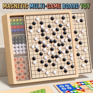Tablero de Ajedrez Magnético de Madera Multifuncional Go-Moku, Ludo, Damas y Ajedrez Chino, Educativo, en Caja de Color - Product Image 3