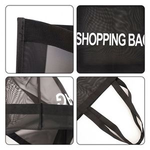 Bolsa de Compras de Lona Transpirable, Transparente, de Gran Capacidad, con Asa de Hombro, para Uso Diario, Playa y Viajes - Product Image 6