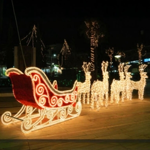 Décoration de Noël d'extérieur Led 3d Motif Lumière Père Noël Traîneau Renne - Product Image 1