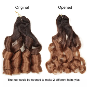 Capelli per Treccine French Curl 24 Pollici 150g, Ondulati e Voluminosi, Capelli Ricci Yaki per Extension Crochet per Donne di Colore - Product Image 3