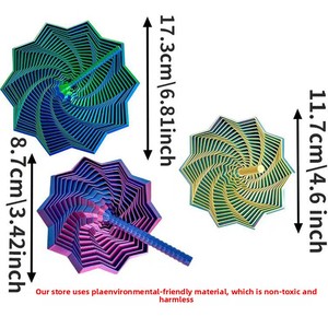 Jincaai 3D Printed Plastic Expandable Spiral Star-Radish Tower Fidget Sensory Toy for 5-7 Years Unisex Anti-Stress <b>Gift</b> - Product Image 1