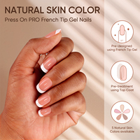 Hanyinails Haute Qualité Court Carré Français Pointe Presse Extensions D'ongles Gel Doux X Salon Conception Acrylique Ongles Artificiels